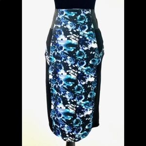 High-Waisted Marilyn Monroe Floral Pencil Skirt